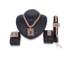 Multilayer Braiding Rectangle Hollow Jewelry Set | free-classifieds-usa.com - 1