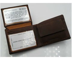 Mens Leather Vintage Brown Flap Credit Card ID Holder Slim Bifold Wallet | free-classifieds-usa.com - 3