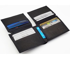 Mens Double ID Bifold Wallet, Multi Card Holder, Flip UP, Premium Black Color | free-classifieds-usa.com - 1