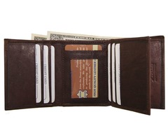 Mens Trifold Leather Wallet Credit Card Slot Window ID Brown Color | free-classifieds-usa.com - 2