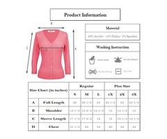 YeMAK Sweater | Women's V-Neck Button Down Knit Cardigan Sweater Vintage CO078PL(1X-3X)PLUS size Opt | free-classifieds-usa.com - 3