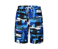 Tidebuy Lace-Up Color Block Print Mens Board Shorts | free-classifieds-usa.com - 1