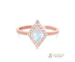 Felicity Rose Gold Moonstone Ring with 925 Sterling Silver 14K | free-classifieds-usa.com - 1