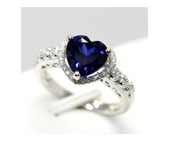 Heart Shaped Sapphire Engagement/Wedding Silver Ring | free-classifieds-usa.com - 1