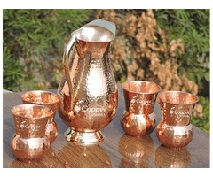 Shop for Mughlai Style Copper Jug with Four Matching Tumblers | free-classifieds-usa.com - 2