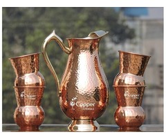 Shop for Mughlai Style Copper Jug with Four Matching Tumblers | free-classifieds-usa.com - 3