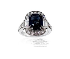 Blue Emerald Platinum Sapphire Ring | free-classifieds-usa.com - 3
