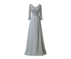 V-Neck Long Sleeve Beading Lace Mother of the Bride Dress | free-classifieds-usa.com - 1
