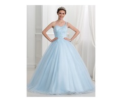 Fancy One Shoulder Appliques Beading Ball Gown Quinceanera Dress | free-classifieds-usa.com - 1