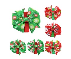 Lovely Girls Baby Christmas Hairpins Bowknot Hair Clips Xmas Accessories 6 Different Patterns | free-classifieds-usa.com - 1