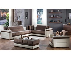 Buy Stylish Istikbal Moon Convertible Sectional Sofa in Platin Mustard | Get.Furniture | free-classifieds-usa.com - 1