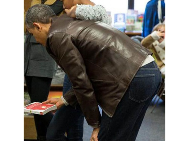 Barack Obama Dark Brown Real Cowhide Leather Jacket - Clothing ...