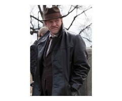 Donal Logue Gotham Black Real Cowhide Leather Coat | free-classifieds-usa.com - 2