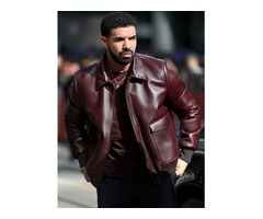 Drake Maroon Real Cowhide Leather Jacket | free-classifieds-usa.com - 2