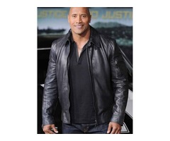 Dwayne Johnson Faster Black Real Cowhide Leather Jacket | free-classifieds-usa.com - 2