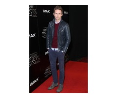 Eddie Redmayne MTV Movie Awards Black Real Sheep Skin Leather Jacket | free-classifieds-usa.com - 2