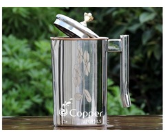 Shop for Exclusive Copper and Stainless Steel Jug with Floral Design | free-classifieds-usa.com - 2