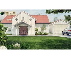 Modern Farmhouse exterior rendering services with Front yard Landscape Design by architectural plann | free-classifieds-usa.com - 1