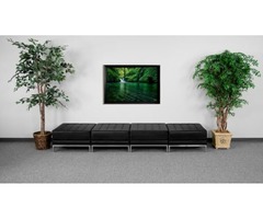 HERCULES Imagination Series Black Leather Four Seat Bench | free-classifieds-usa.com - 1