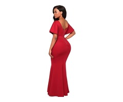Red Off The Shoulder Mermaid Maxi Dress | free-classifieds-usa.com - 4