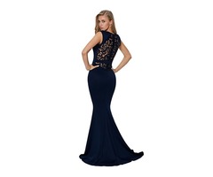 Blue Floral Embroidery Fishtail Evening Dress | free-classifieds-usa.com - 4