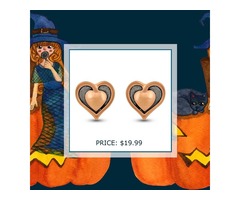 Rose Gold Plated Sterling Silver Heart Shape Stud Earrings | Gift for her | free-classifieds-usa.com - 1