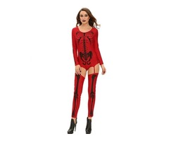Sexy Red Bone Cosplay Halloween Skeleton Costume | free-classifieds-usa.com - 1