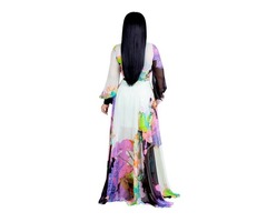HESSZ Women Sexy V Neck Long Sleeve Floral Printed Dress | free-classifieds-usa.com - 2