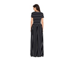 New design white striped black short sleeve boho sexy maxi dress | free-classifieds-usa.com - 3