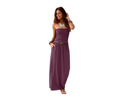 Strapless bodice empire waist long backless maxi dress casual women  | free-classifieds-usa.com - 1