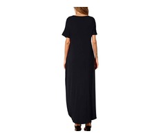 Cheap Factory Price women Casual Loose Pocket Short Sleeve Split Maxi Dress | free-classifieds-usa.com - 1