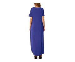 Factory hot sale woman casual short sleeve split loose maxi dress | free-classifieds-usa.com - 1