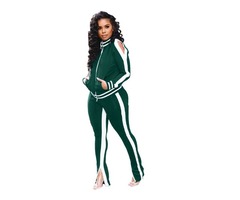 Womens Casual 2 Piece Sports Outfit SpripesTracksuit Shirt Top Jogger Sportswear Set Activewear | free-classifieds-usa.com - 4
