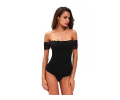 2019 New Design Off Shoulder Sexy Black Lace Women Bodysuit | free-classifieds-usa.com - 1