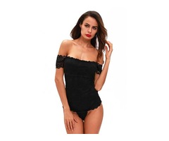 2019 New Design Off Shoulder Sexy Black Lace Women Bodysuit | free-classifieds-usa.com - 4