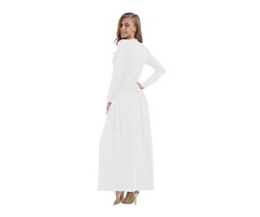 Sexy Women Maxi Dress White V-neck Long Sleeve Ladies Vintage Dress | free-classifieds-usa.com - 2