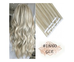 HIGHLIGHT TAPE IN HAIR EXTENSIONS  #18/60 ASH BLONDE & PLATINUM BLONDE 20"  | free-classifieds-usa.com - 1