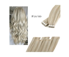 HIGHLIGHT TAPE IN HAIR EXTENSIONS  #18/60 ASH BLONDE & PLATINUM BLONDE 20"  | free-classifieds-usa.com - 2