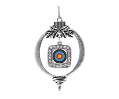 Buy Archery Bullseye Square Charm Christmas / Holiday Ornament | free-classifieds-usa.com - 2