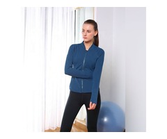  Round collar back phone pocket women sports jacket with thumb hole sports jacket private label  | free-classifieds-usa.com - 2