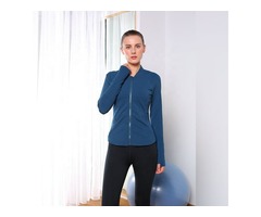  Round collar back phone pocket women sports jacket with thumb hole sports jacket private label  | free-classifieds-usa.com - 3