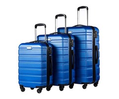  COOLIFE Luggage 3 Piece Set Suitcase Spinner Hardshell Lightweight TSA Lock (Blue) | free-classifieds-usa.com - 1