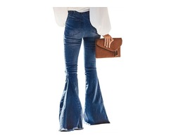 Fashion sky blue pantalones jeans women ladies bell ruffle bottom denim pants | free-classifieds-usa.com - 3