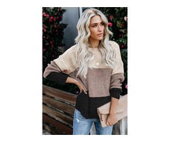  HESSZ new arrival fashion women color block netted texture pullover sweater | free-classifieds-usa.com - 2