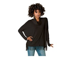 Fashion New Arrival Women Turtleneck Fringe Hemline Tunic Sweater | free-classifieds-usa.com - 1