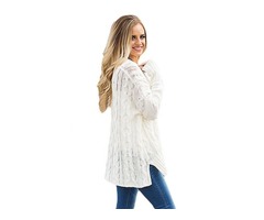V neck Fashion Winter White Oversized Cozy up Knit Sweater  | free-classifieds-usa.com - 2
