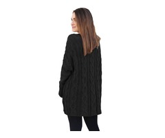 Women Black Oversized Cozy up Knit Sweater  | free-classifieds-usa.com - 3