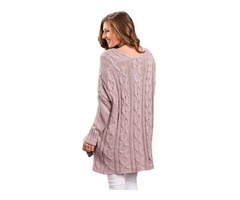 V-Neck Solid Color Fashion Oversize Cozy up Loose Knit Sweater Women | free-classifieds-usa.com - 3