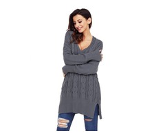 HESSZ High Quality Ladies Gray Oversize Cozy up Knit Sweater | free-classifieds-usa.com - 2
