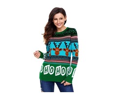 Fashion High Quality Cartoon Reindeer Green Christmas Sweater Pullover | free-classifieds-usa.com - 3